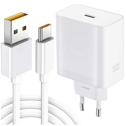 Ładowarka sieciowa Oneplus SUPERVOOC 80W USB Adapter VCB8JAEH + kabel DL136 USB-C 65W 1m biały
