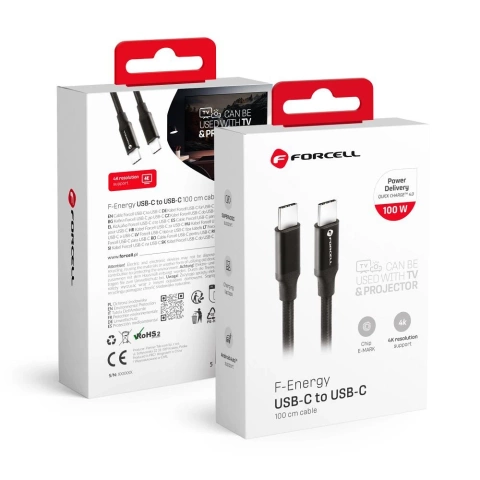 Kabel USB-C do USB-C 60W 1m Forcell C338 QC 4.0 PD do smartfonów i laptopów