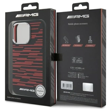 Etui do iPhone 16 Pro AMG Silicone Graphics MagSafe Black Red