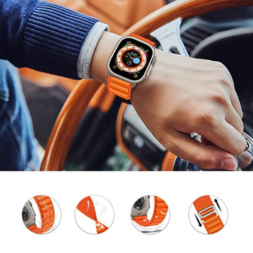 Pasek do zegarka Alogy Sport Strap do Apple Watch 4/5/6/7/8/SE/Ultra (42/44/45/49mm) Pomarańczowy