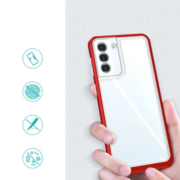 Etui Clear 3in1 do Samsung Galaxy S23+ Plus silikonowy pokrowiec z ramką czerwone