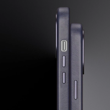 Etui Dux Ducis Naples do iPhone 14 Pro Max magnetyczny skórzany pokrowiec MagSafe niebieskie