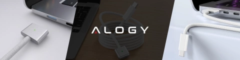 Kabel zasilający USB-C do MagSafe 3 – szybkie ładowanie 140W, przewód 2 m, do Apple MacBook, wytrzymały i bezpieczny – Alogy PowerLink™ Biały