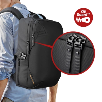 Mark Ryden 15,6" Laptop-Reiserucksack, wasserdicht, 21 l Fassungsvermögen, mit Schlüsselanhänger und Pfeife, 44 x 29 x 17 cm – Schwarz