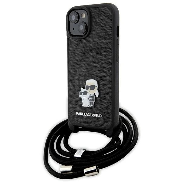 Etui Karl Lagerfeld KLHCP15MSAKCPSK für iPhone 15 Plus 6,7" Hardcase Czarny/Black Crossbody Saffiano Metal Pin Karl