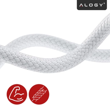 Kabel zasilający USB-C do MagSafe 3 – szybkie ładowanie 140W, przewód 2 m, do Apple MacBook, wytrzymały i bezpieczny – Alogy PowerLink™ Biały