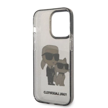 Etui Karl Lagerfeld KLHCP14XHNKCTGK do iPhone 14 Pro Max 6,7" hardcase Gliter Karl&Choupette czarny/black