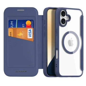 Etui do iPhone 16 Dux Ducis Skin X Pro MagSafe Klapka Niebieskie