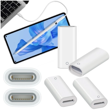 Adapter Alogy Pencil Charger do rysika Lightning - Lightning do Apple Pen umożliwiający ładowanie kablem Biały