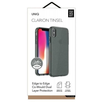 UNIQ Hülle Clarion Tinsel iPhone Xs Max schwarz / Dampfrauch