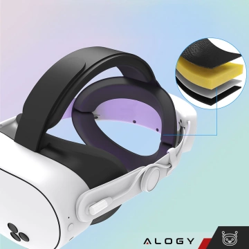Regulowany wymienny pasek opaska Alogy Akumulator 12000 mAh do Meta Quest 3 Elite Color RGB