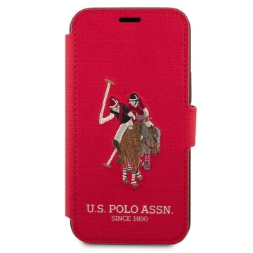 Etui na telefon US Polo Embroidery Collection book iPhone 12 mini 5,4" czerwony/red