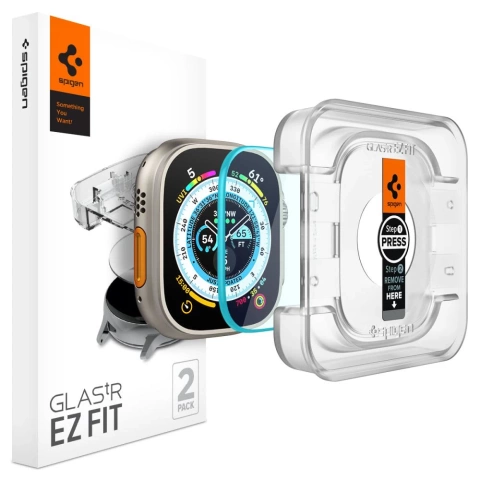 Szkło hartowane spigen glas.tr ”ez fit” 2-pack apple watch ultra (49 mm) clear