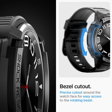 Etui Spigen Rugged Armor „Pro“ für Samsung Galaxy Watch 6 Classic (47 mm) schwarz
