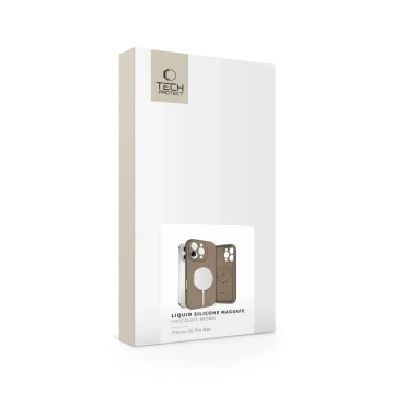 Etui Tech-Protect Liquid Silicone MagSafe iPhone 16 Pro Max Braun