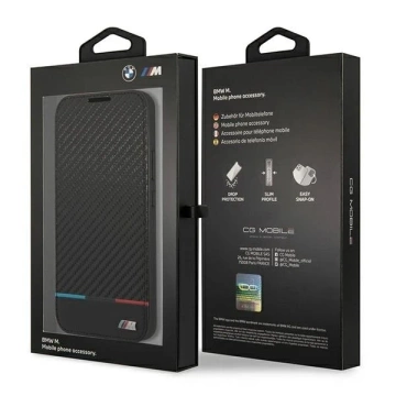 Etui BMW BMBKS22MPUCARTCBK do Galaxy S22+ S906 bookcase M Collection Triangles czarny/black