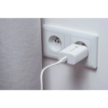 Szybka Ładowarka Forcell 25W PD QC 4.0 USB-C + kabel USB C do USB C biała