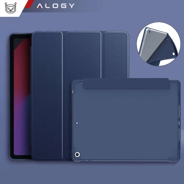 Etui do Apple iPad 10.2" 9/8/7 Gen (2021/2020/2019), Ochronne Smart Case z Klapką i Podstawką, Odporne TPU, Wzmocnione Narożniki, Alogy BookGuard™ – Granatowe