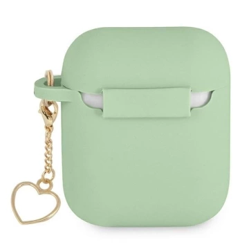 Guess GUA2LSCHSN AirPods Cover zielony/green Silicone Charm Heart Collection