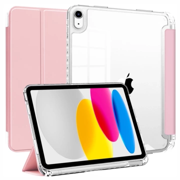 Etui do Apple iPad 11gen. 11" 2025 / 10gen. 10.9" 2022 Ochronne Hybrydowe z Miejscem na Rysik, Składana Okładka, Funkcja Podstawki, Alogy HybridBook™ Case  – Różowe