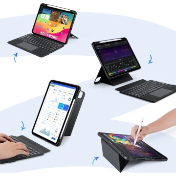 Etui ochronne z klawiaturą bluetooth do iPad Pro 11 (2024)  DUX DUCIS DK Czarne