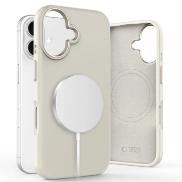 Etui do iPhone 16 Tech-Protect Silicone Pure MagSafe Cosmic Latte