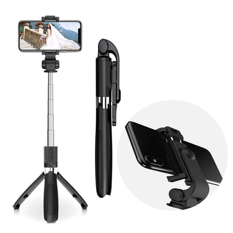 Kijek Uchwyt Selfie Stick Tripod Bluetooth bezprzewodowy L01S Wireless Black