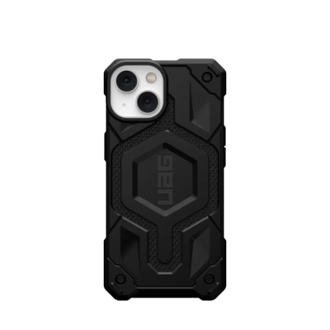 UAG Monarch - Schutzhülle für iPhone 14 Plus kompatibel mit MagSafe (Kevlar-Schwarz)