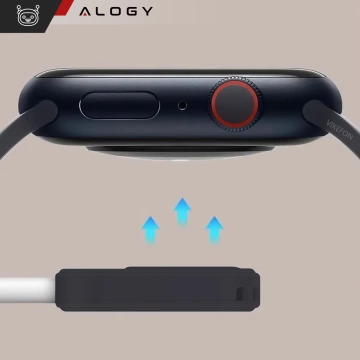Ładowarka indukcyjna do Apple Watch Alogy Charger z portem USB-C mini ładowarka przenośna Czarna