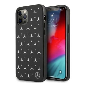 Etui Mercedes MEHCP12LESPBK do iPhone 12 Pro Max 6,7" hardcase Silver Stars Pattern czarny/black