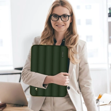 Etui Tech-Protect Puffy 15-16" Army Green + Mini Pokrowiec