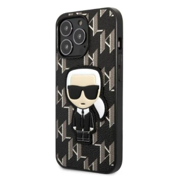 Handyschutzhülle Karl Lagerfeld KLHCP13LPMNIKBK für Apple iPhone 13 Pro / 13 6.1" Hardcase schwarz/schwarz Monogram Ikonik Patch