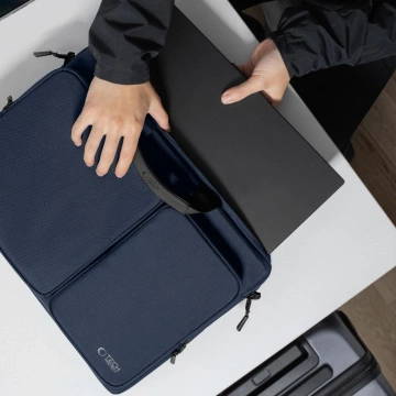 Torba Tech-Protect Defender Bag Laptop 17" Navy Blue z paskiem
