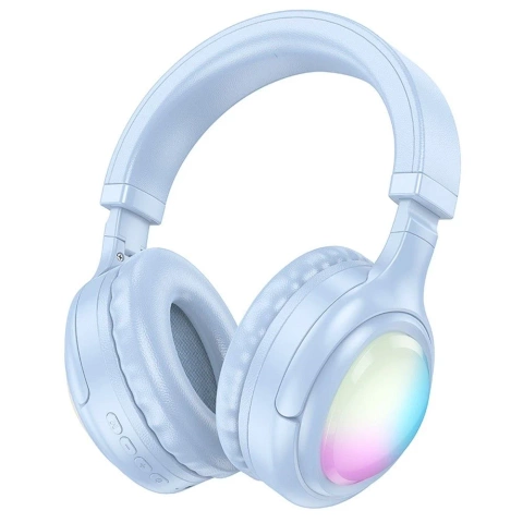 Kabellose On-Ear-Kopfhörer blau Bluetooth HOCO W48 LED RGB Blau