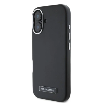Etui Karl Lagerfeld do iPhone 16 6.1" Czarny MagSafe Hardcase FW Metal Plate 