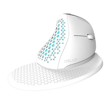 Delux M618XSD BT 2,4 G RGB kabellose vertikale Maus (weiß)
