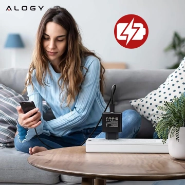 USB-C Typ C PD Premium Wandladegerät schnelles 45W 3A Typ-C Kabel 1M Alogy schwarz