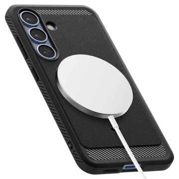 Etui für Samsung Galaxy S25 Plus Mattschwarz Spigen Rugged Armor Mag MagSafe