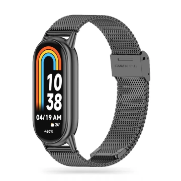 Milaneseband-Stahlarmband für Xiaomi Smart Band 8/ 8 NFC Schwarz