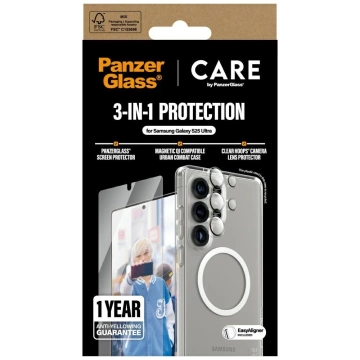Zestaw CARE Flagship 3w1 do Samsung Galaxy S25 Ultra Etui+Szkło+Uchwyt