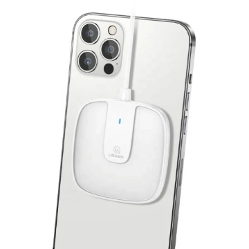 USAMS Induktionsladegerät US-CD153 magnetisch 15W iPhone 12 Serie weiß/weiß CD153DZ02