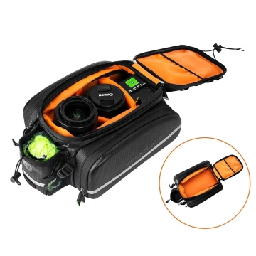 Torba rowerowa Rockbros A6-6 na bagażnik 35 l z rozkładanymi kieszeniami - czarna