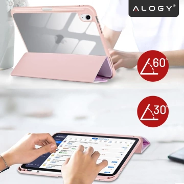 Etui Ochronne do Apple iPad 10.9" 10 Gen 2022 / iPad 11" A16 11 Gen 2025 Hybrydowe z Miejscem na Rysik, Składana Okładka z Funkcją Podstawki 2w1, Alogy HybridBook™ Case – Marble Pink