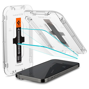 2x Panzerglas für iPhone 15 Spigen Glas.TR „EZ FIT“ Klar