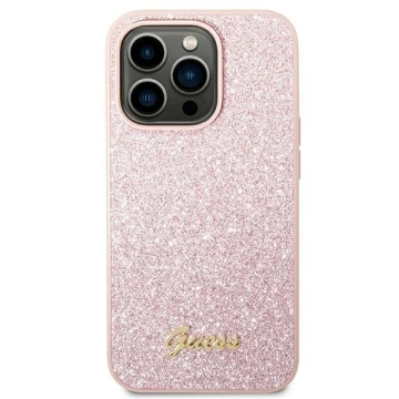 Etui Guess GUHCP14XHGGSHP do Apple iPhone 14 Pro Max 6,7" różowy/pink hard case Glitter Script