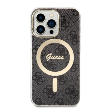 Zestaw Guess GUBPP13LH4EACSK Hülle Ladegerät iPhone 13 Pro czarny/schwarz Hartschale 4G MagSafe Print