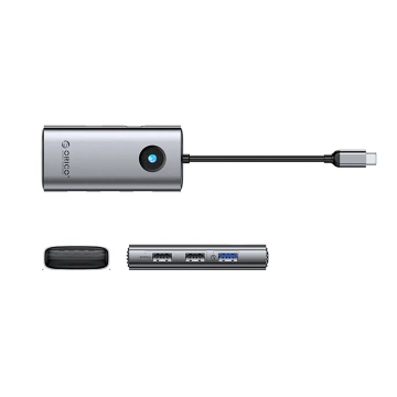 Hub USB-C Orico PW11-5P 5w1 HDMI PD USB 3.0 Szary Aluminiowy