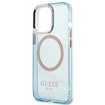 Etui Guess GUHMP13LHTCMB für iPhone 13 Pro / 13 6,1" Hartschale Gold Outline Translucent MagSafe