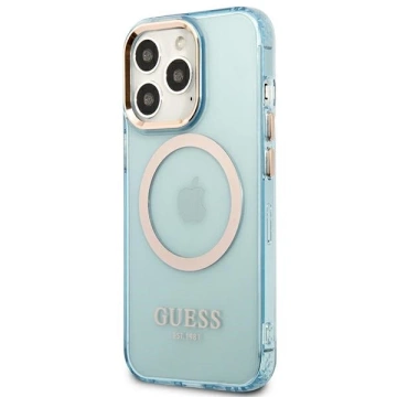 Etui Guess GUHMP13LHTCMB für iPhone 13 Pro / 13 6,1" Hartschale Gold Outline Translucent MagSafe