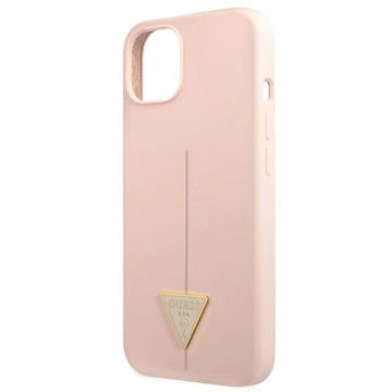 Guess GUHCP13MSLTGP iPhone 13 6,1" różowy/pink Hardcase Silicone Triangle